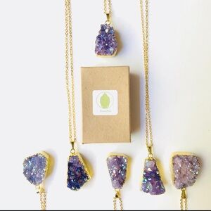 Bondhu Purple Aura Quartz Necklace